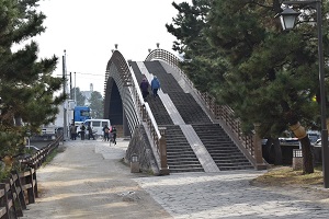 草加松原にある太鼓橋に似せた歩道橋